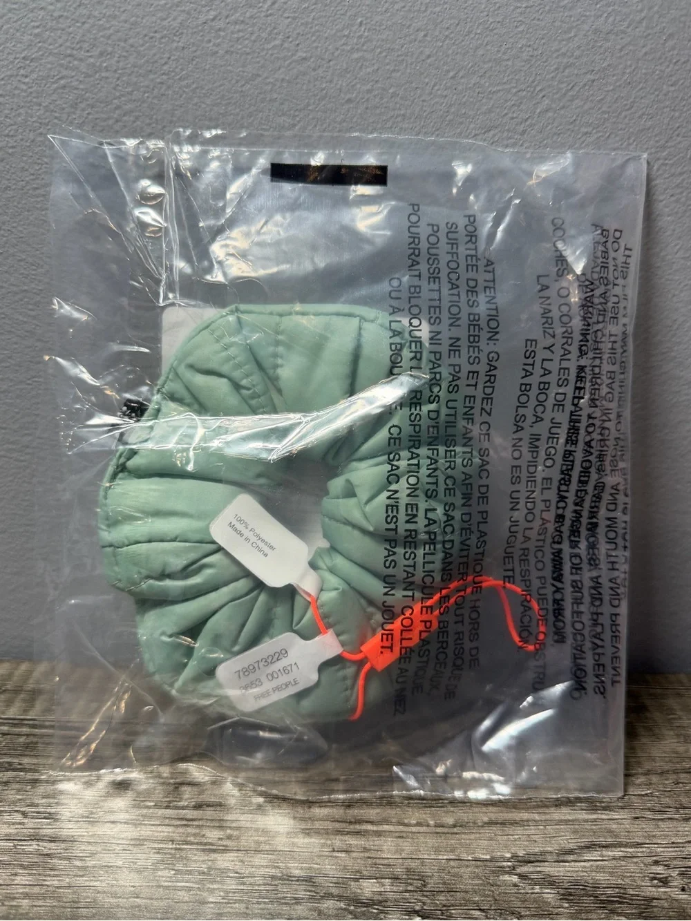 NWT Free People Sports Puffer Scrunchie Blue Sea